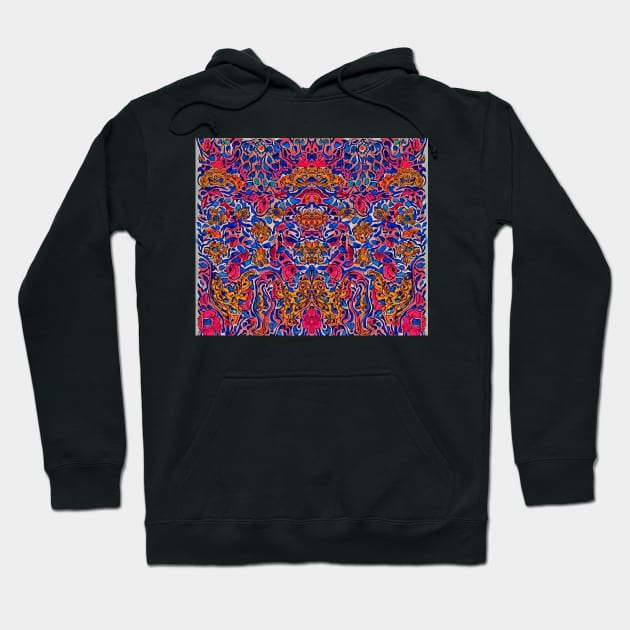 Carmine Aesthetic - Abstract Multicolored Watercolor Pattern Hoodie by BubbleMench